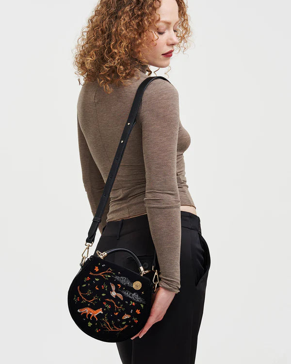 Fox & Owl Embroidered Saddle Bag