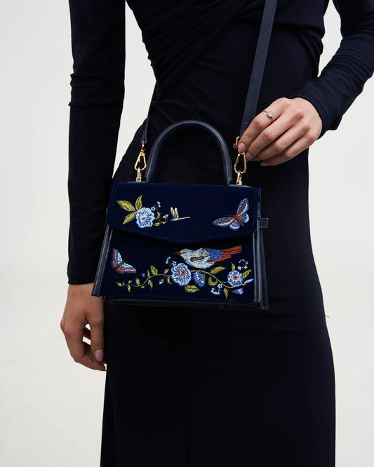 Eliza Nightingale Embroidered Top Handle Bag