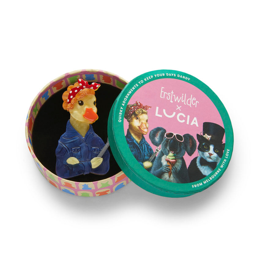 The Diligent Duck Brooch