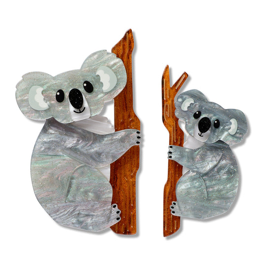 Among the Eucalyptus Brooch Pair