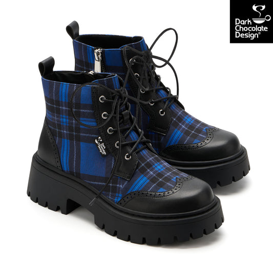 Blue Tartan Boots