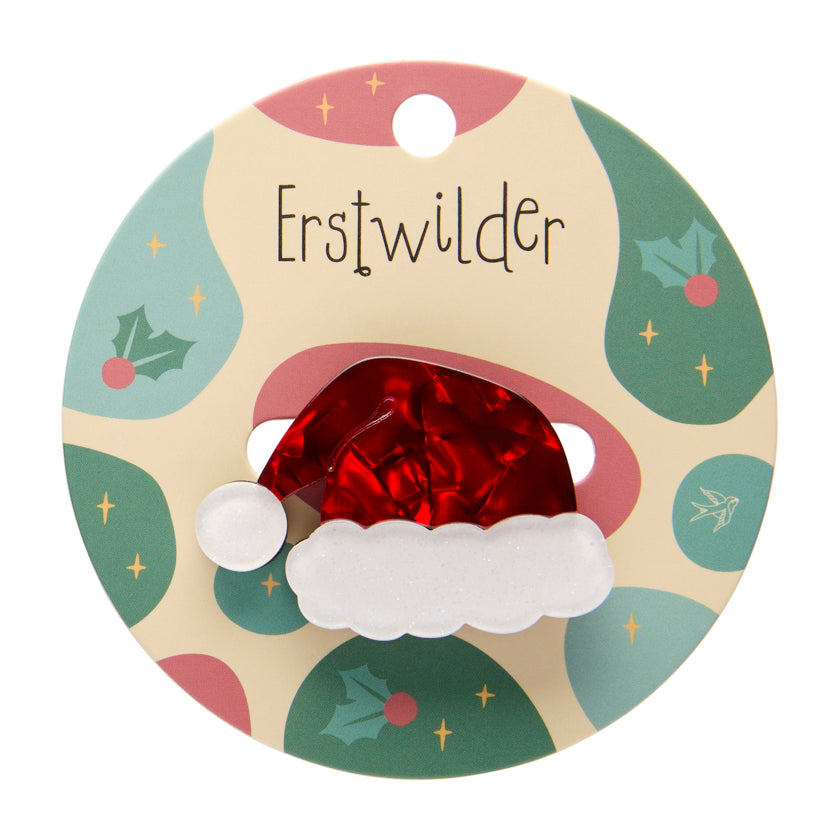 Santa's New Hat Mini Brooch - Erstwilder Simplified