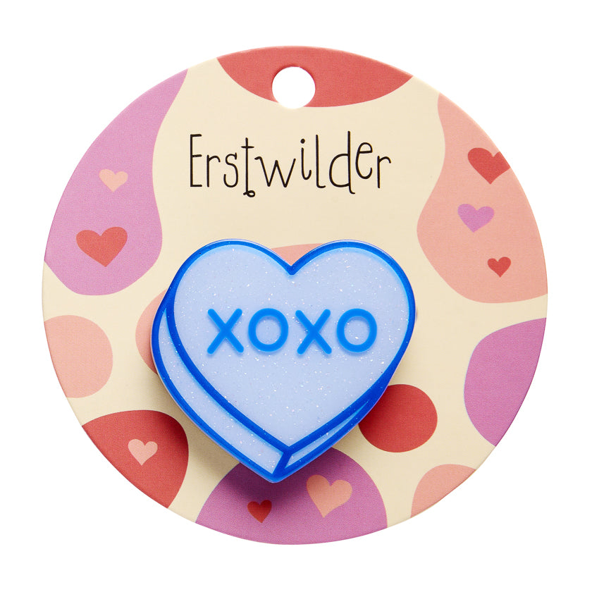 Blue Candy Heart Mini Brooch - Erstwilder Simplified