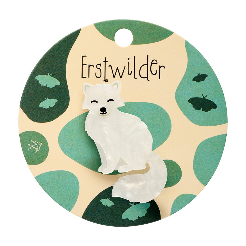 Arctic Fox Simplified Mini Brooch