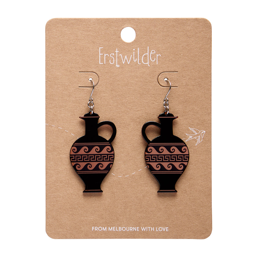 Lekythos Drop Earrings - Black