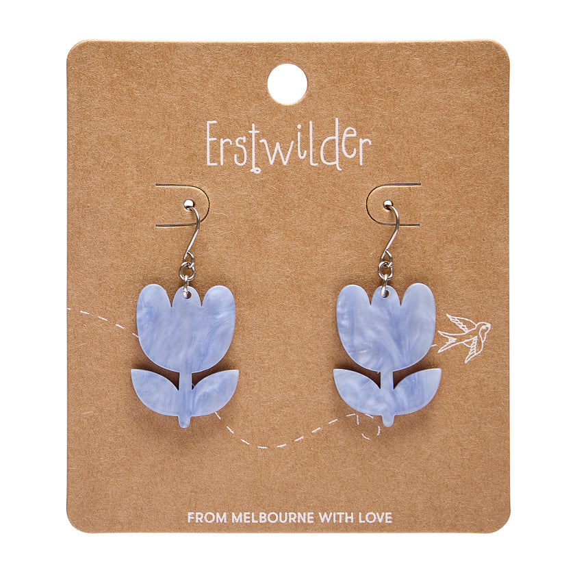 Tulip Drop Earrings - Blue