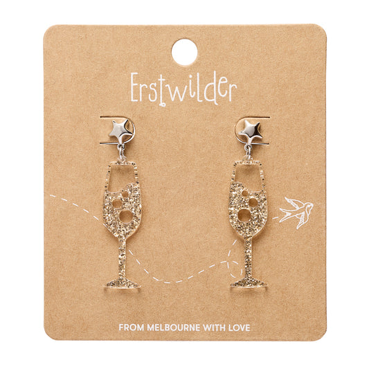 Champagne Bubbles Drop Earrings - Gold