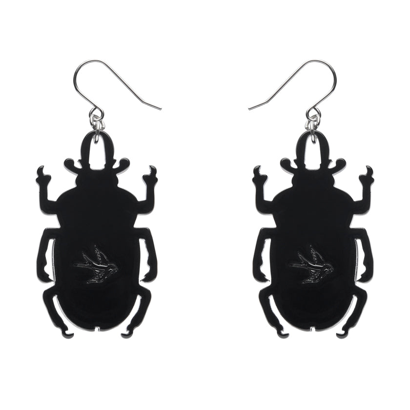 Ruby the Rainbow Stag Beetle Earrings