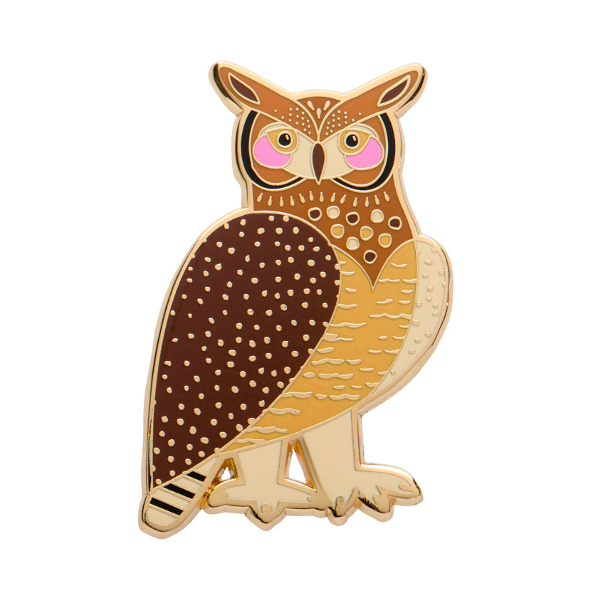 The Grand Great Horned Owl Enamel Pin