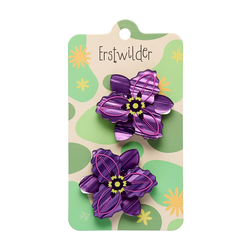 Chocolate Liily Hair Clips - 2 Piece