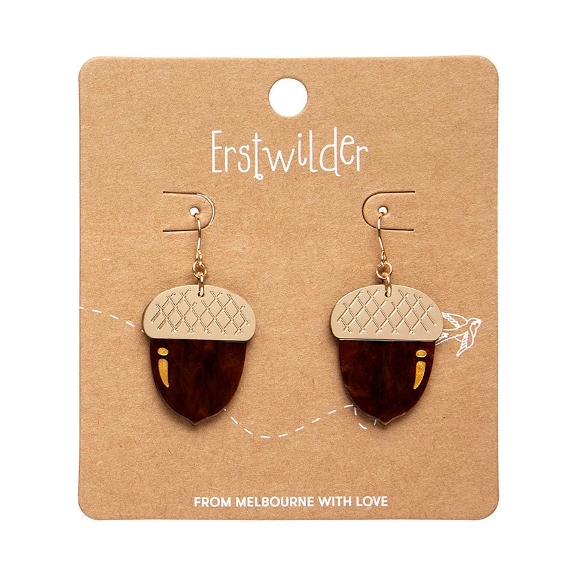Acorn Drop Earrings - Brown - Rockamilly - Jewellery - Vintage