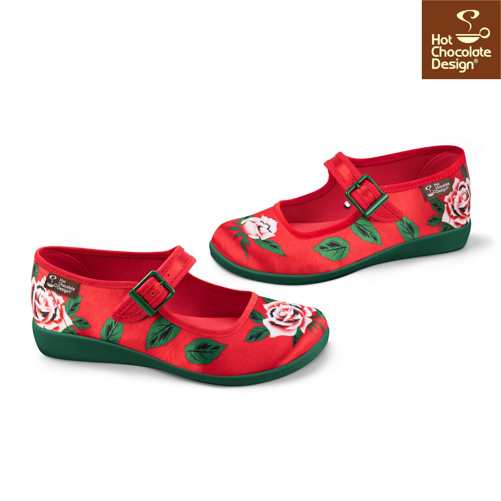 Chocolaticas® Blossom Shine Mary Jane Flats - Rockamilly-Shoes-Vintage