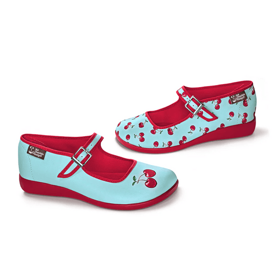 Chocolaticas® Cherry Mary Jane Flats - Rockamilly - Shoes - Vintage