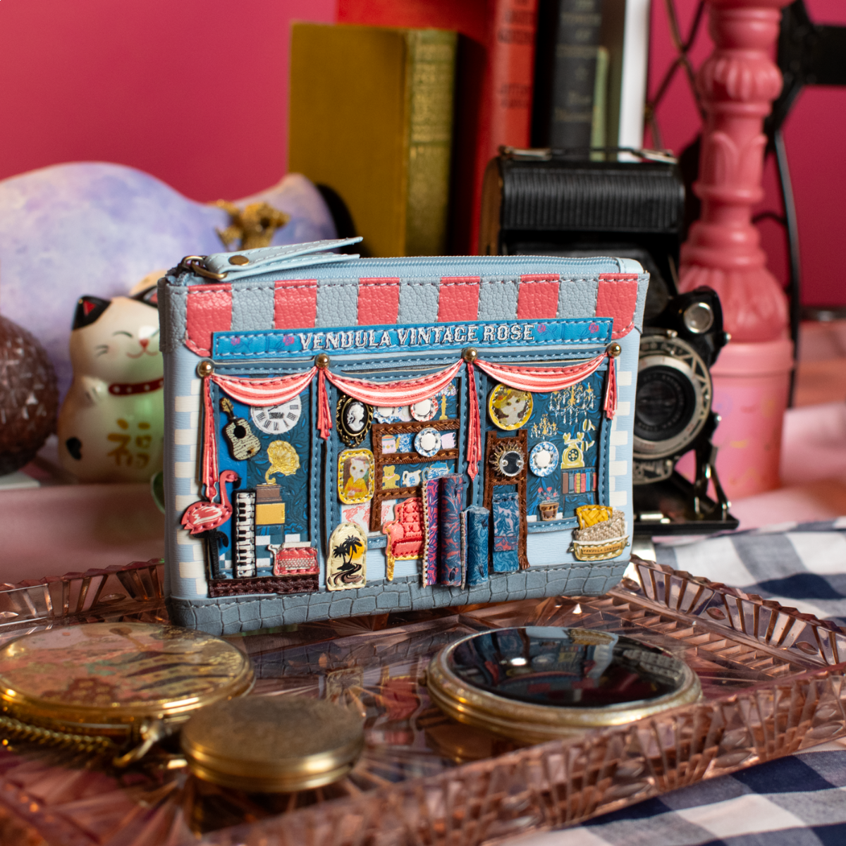 Vendula Vintage Rose ~ Zipper Coin Purse