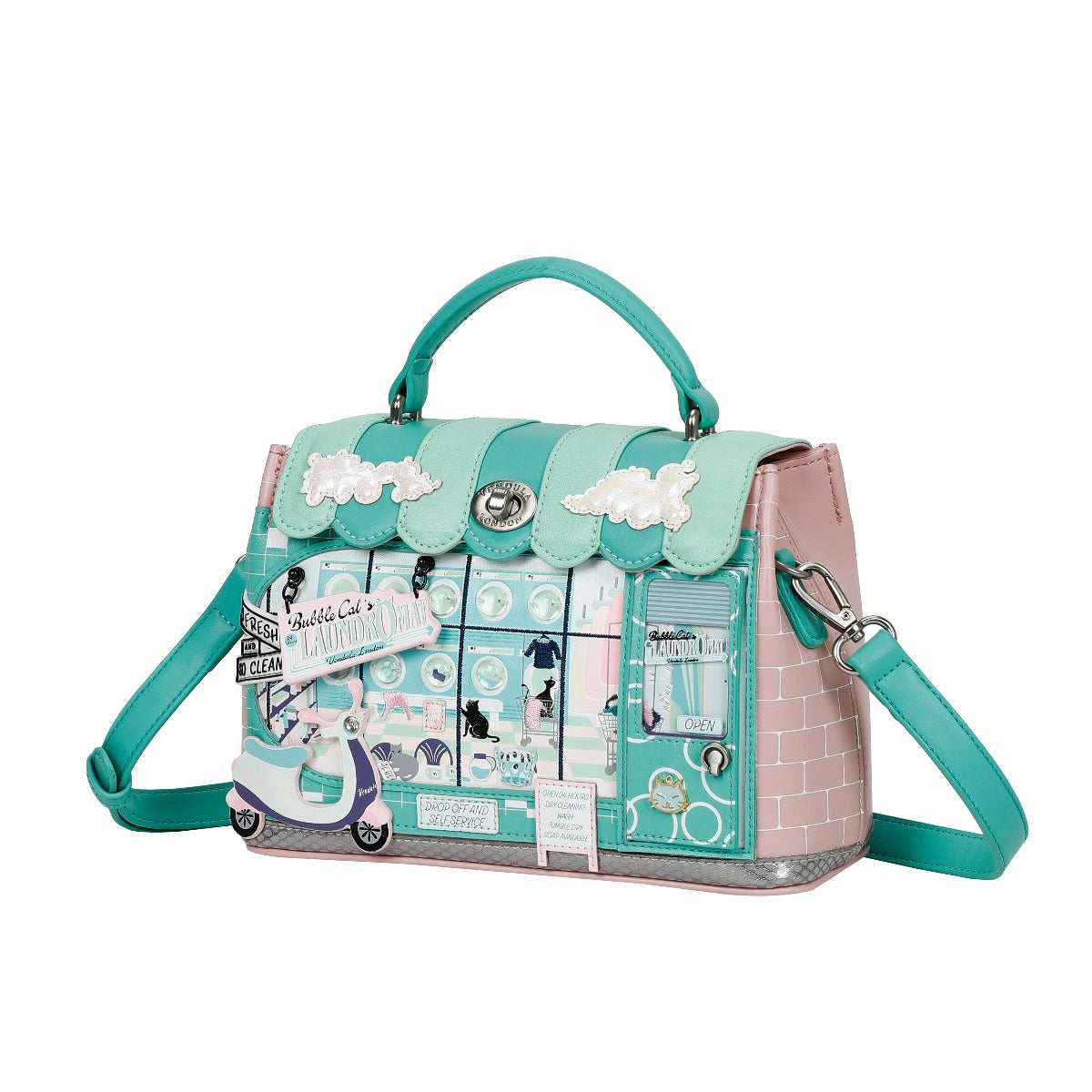 Bubble Cats Laundromat ~ Mini Grace Bag