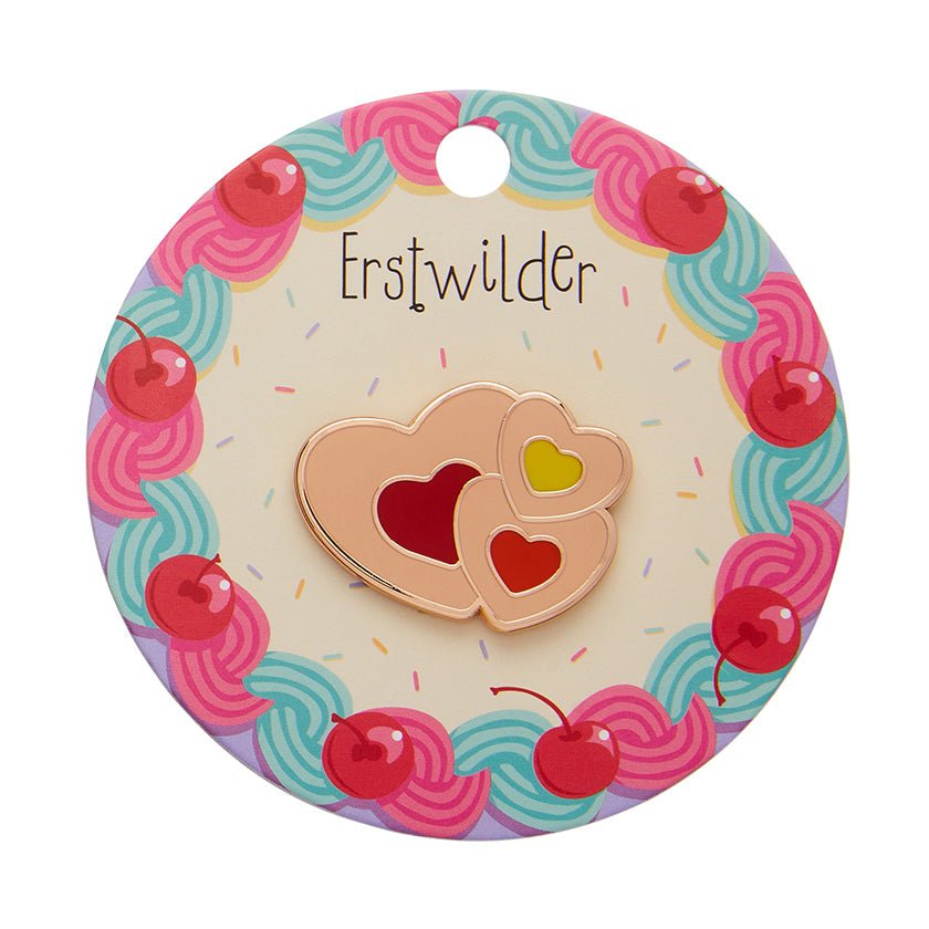 Lolly Heart Cookies Enamel Pin - Rockamilly - Jewellery - Vintage