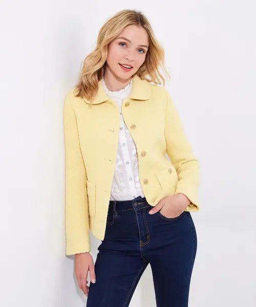 Nancy Vintage Tweed Jacket Yellow – Rockamilly - Main Image