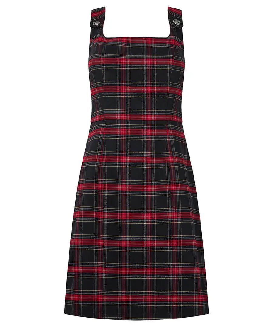 Trudy Check Pinafore Dress - Rockamilly - Dresses - Vintage