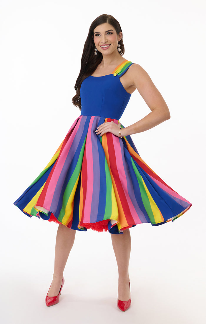 Blue & Rainbow Swing Dress Blue & Rainbow Swing Dress