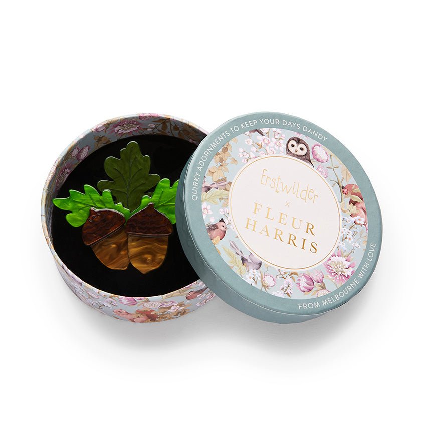 Woodland Acorns Brooch - Rockamilly - Jewellery - Vintage