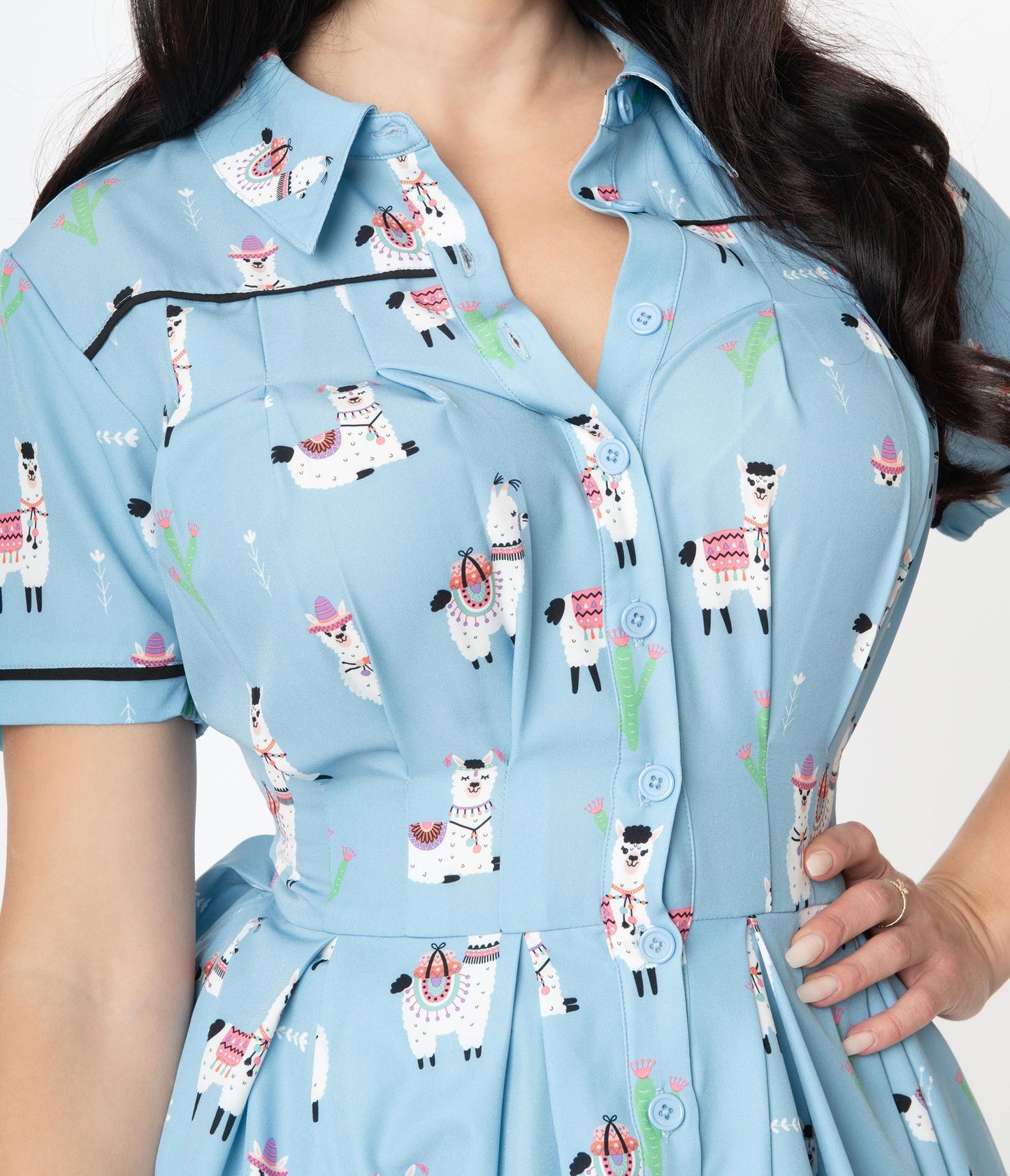 Alpaca Print Springfield Swing Dress - Rockamilly-Dresses-Vintage