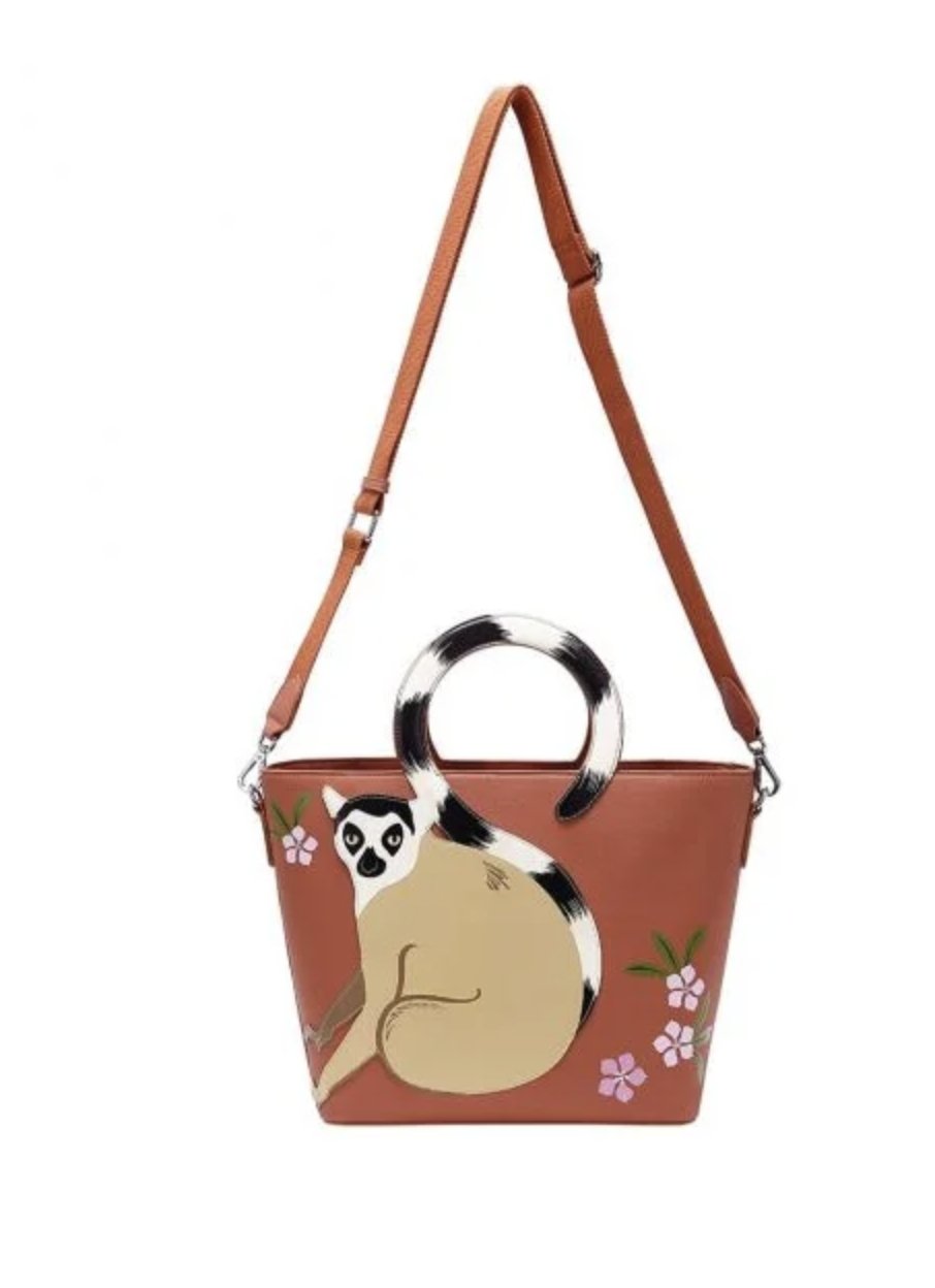 Animal Park - Lemur Cut Out Handle Tote Bag - Rockamilly-Bags & Purses-Vintage