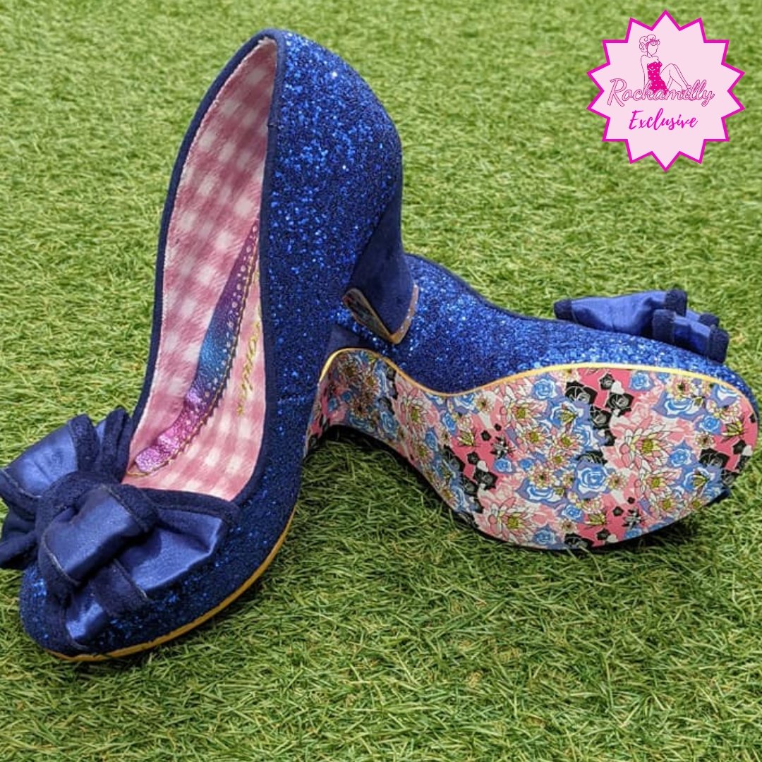Ban Joe Navy Glitter Rockamilly Exclusive Irregular Choice - Rockamilly-Shoes-Vintage