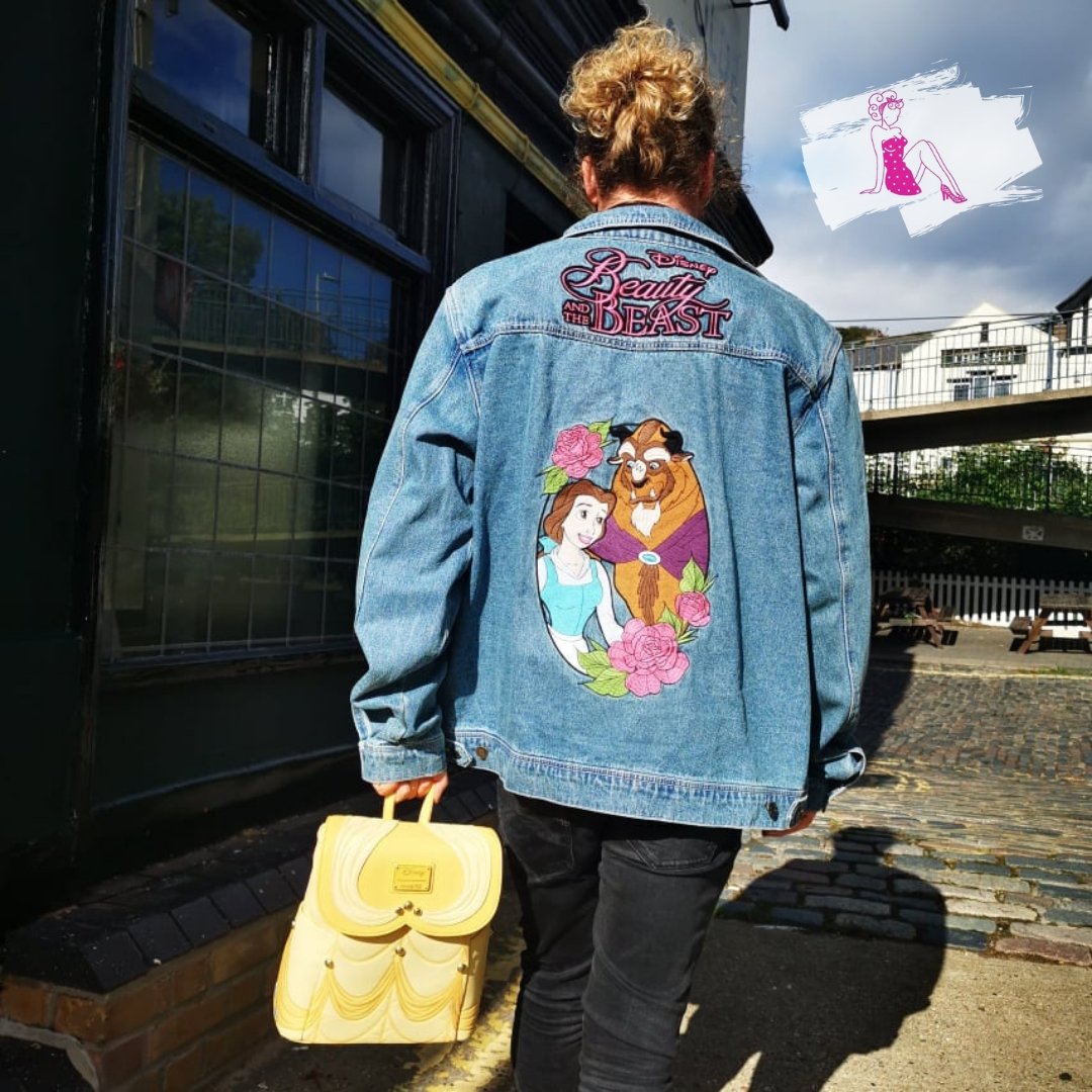 Beauty And The Beast Anniversary Denim Jacket - Rockamilly-Jackets & Coats-Vintage