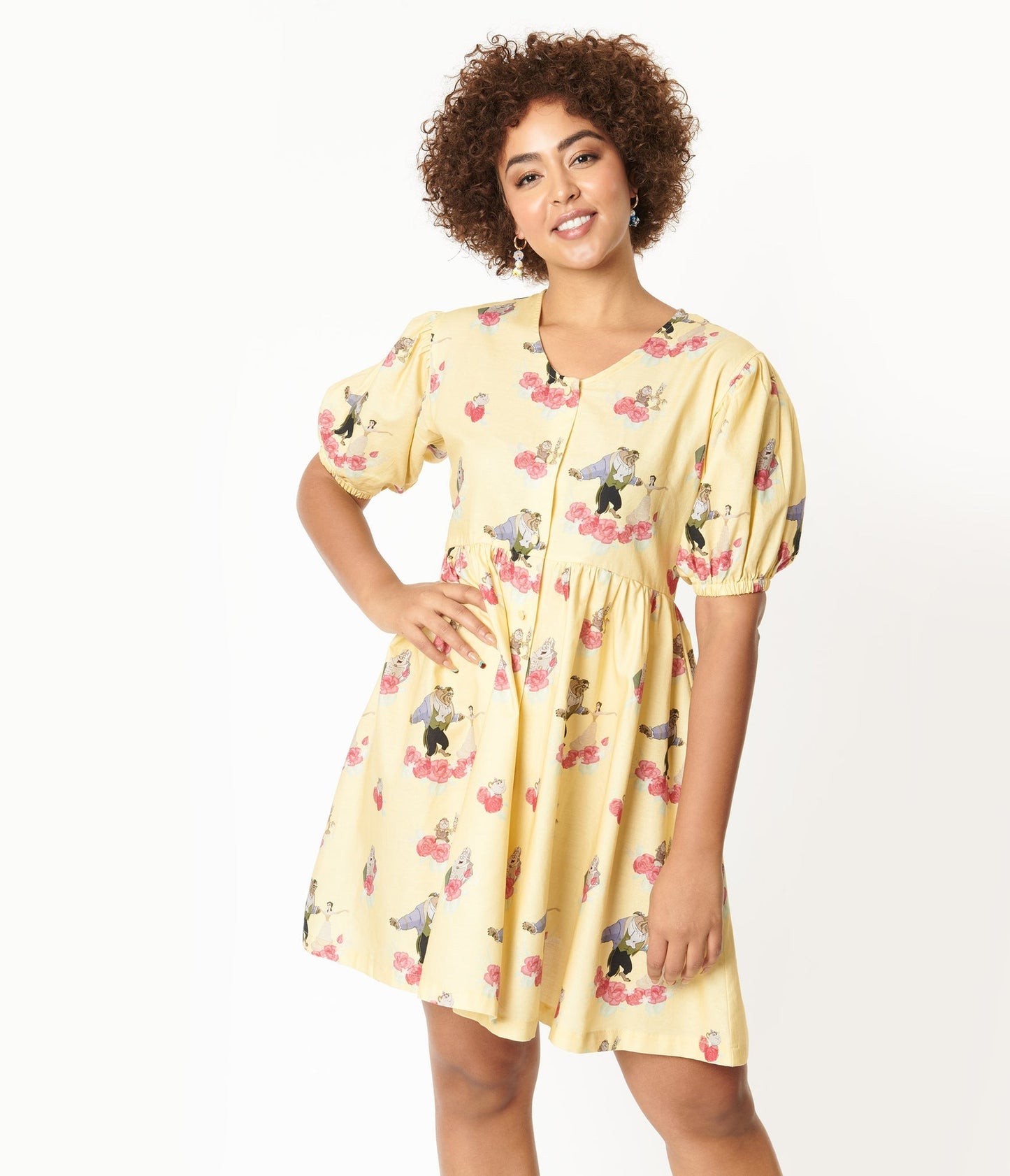 Beauty and the Beast Puffy Sleeve Dress - Rockamilly-Dresses-Vintage