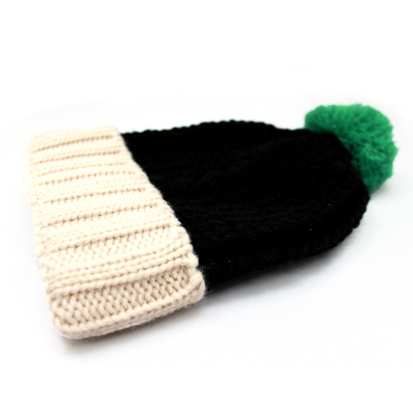 Black Knitted PomPom Hat - Rockamilly-Accessories-Vintage