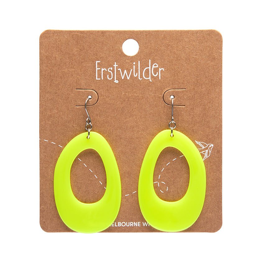Bold Hoop Solid Drop Earrings - Neon Yellow - Rockamilly-Jewellery-Vintage