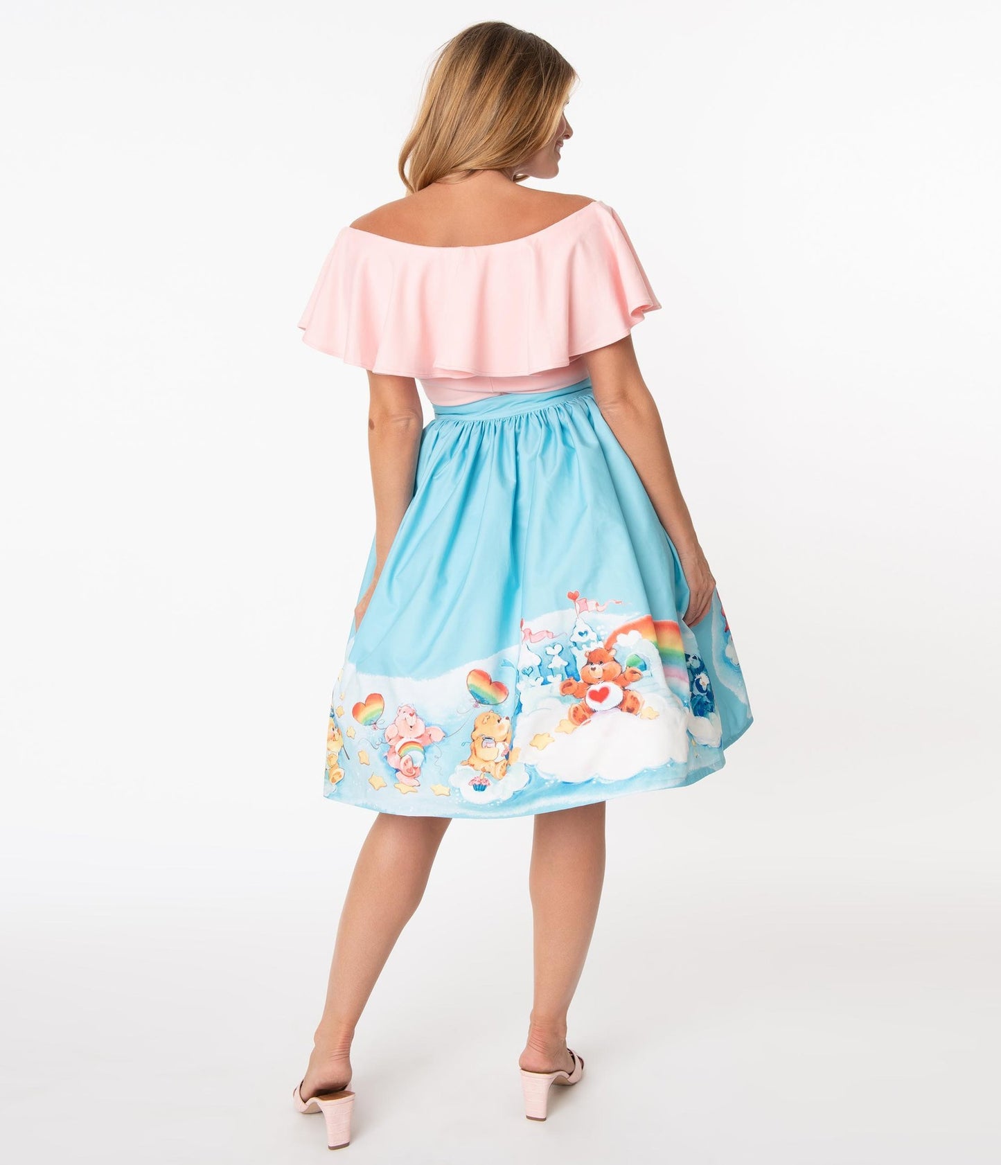 Care Bears In The Clouds Gellar Swing Skirt - Rockamilly-Skirts-Vintage
