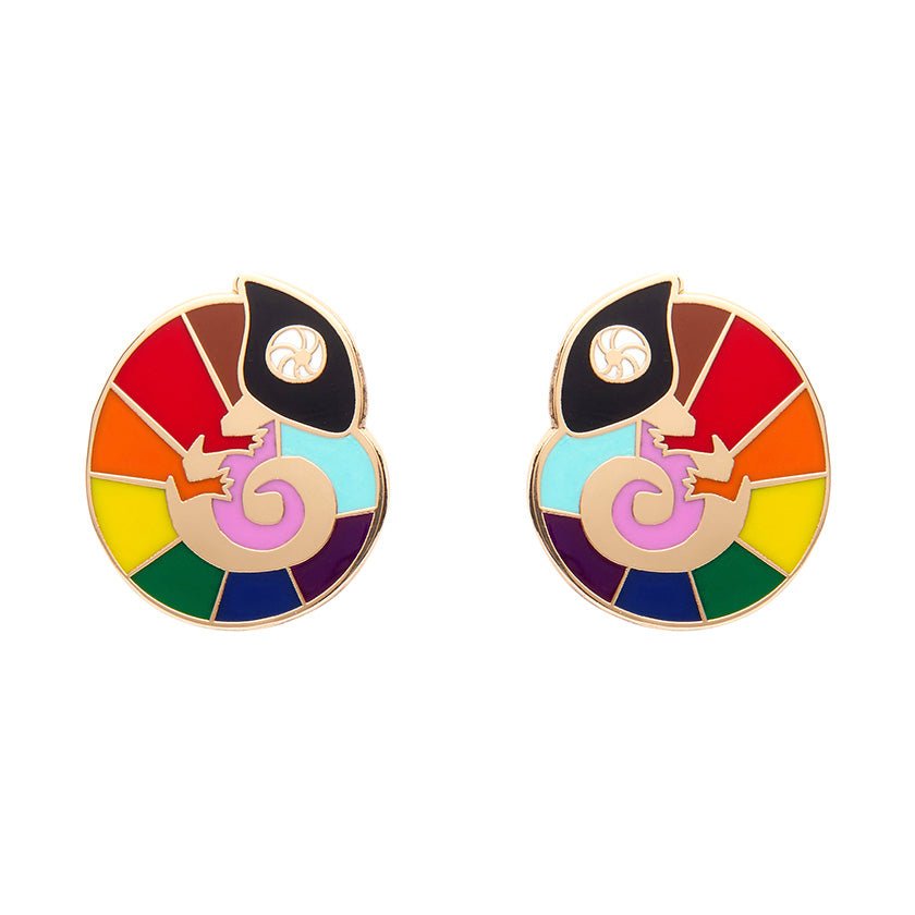 Carmels Colourful Enamel Stud Earrings - Rockamilly-Jewellery-Vintage