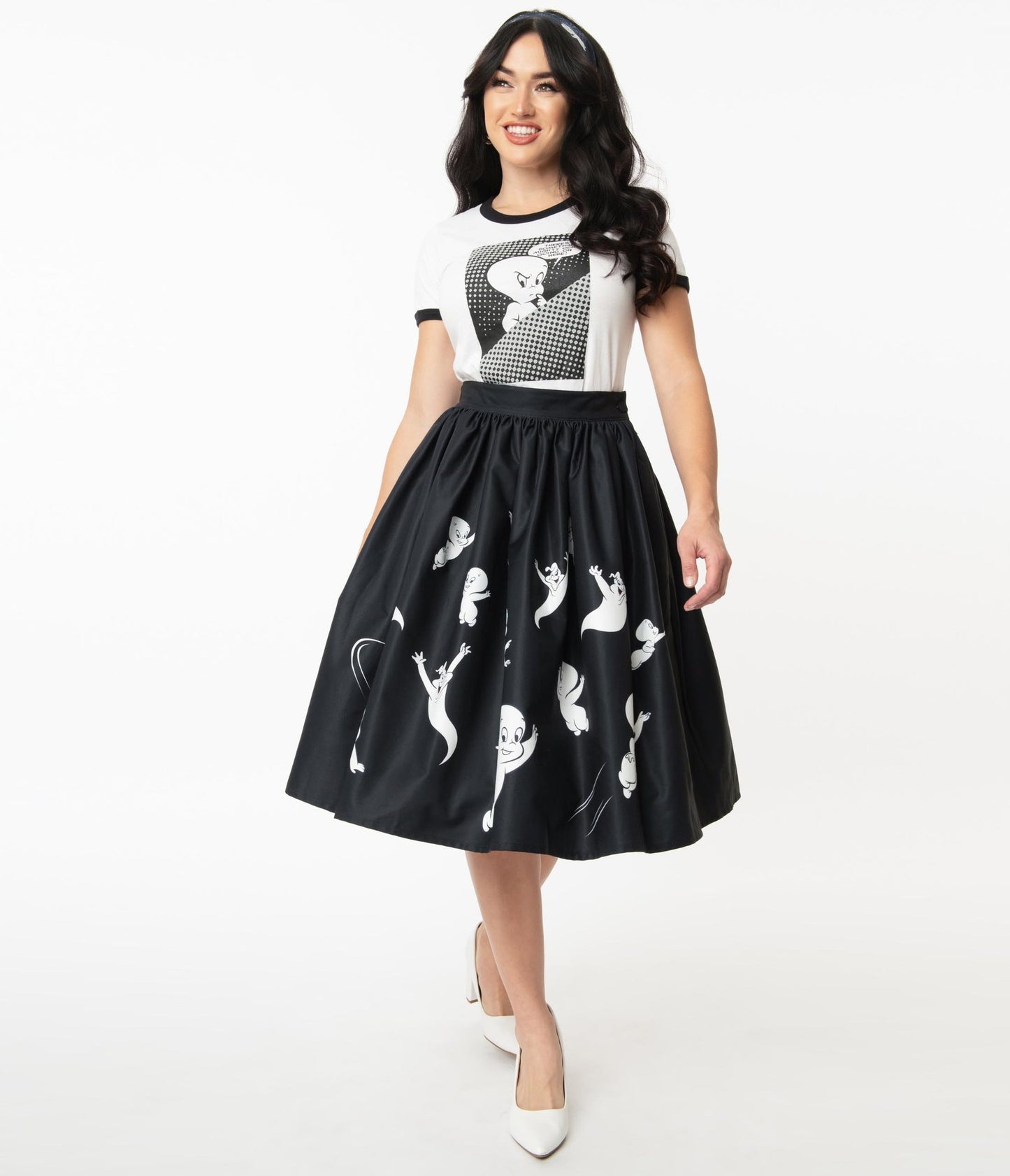 Casper Ghostly Family Gellar Swing Skirt - Rockamilly-Dresses-Vintage