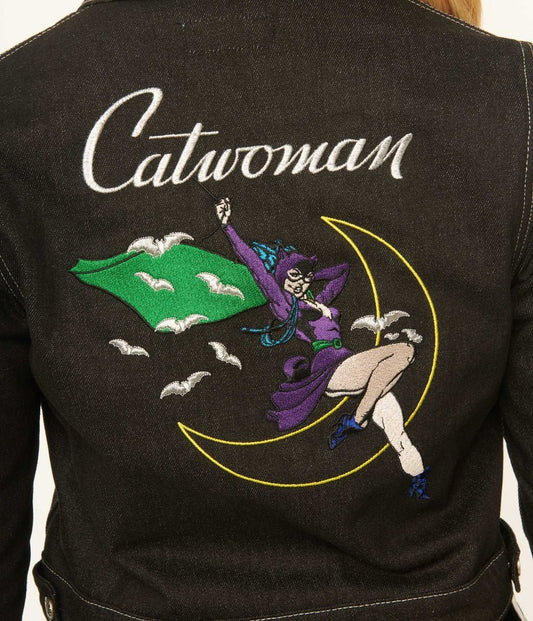 Catwoman Rhythm & Blues Denim Jacket - Rockamilly-Jackets & Coats-Vintage