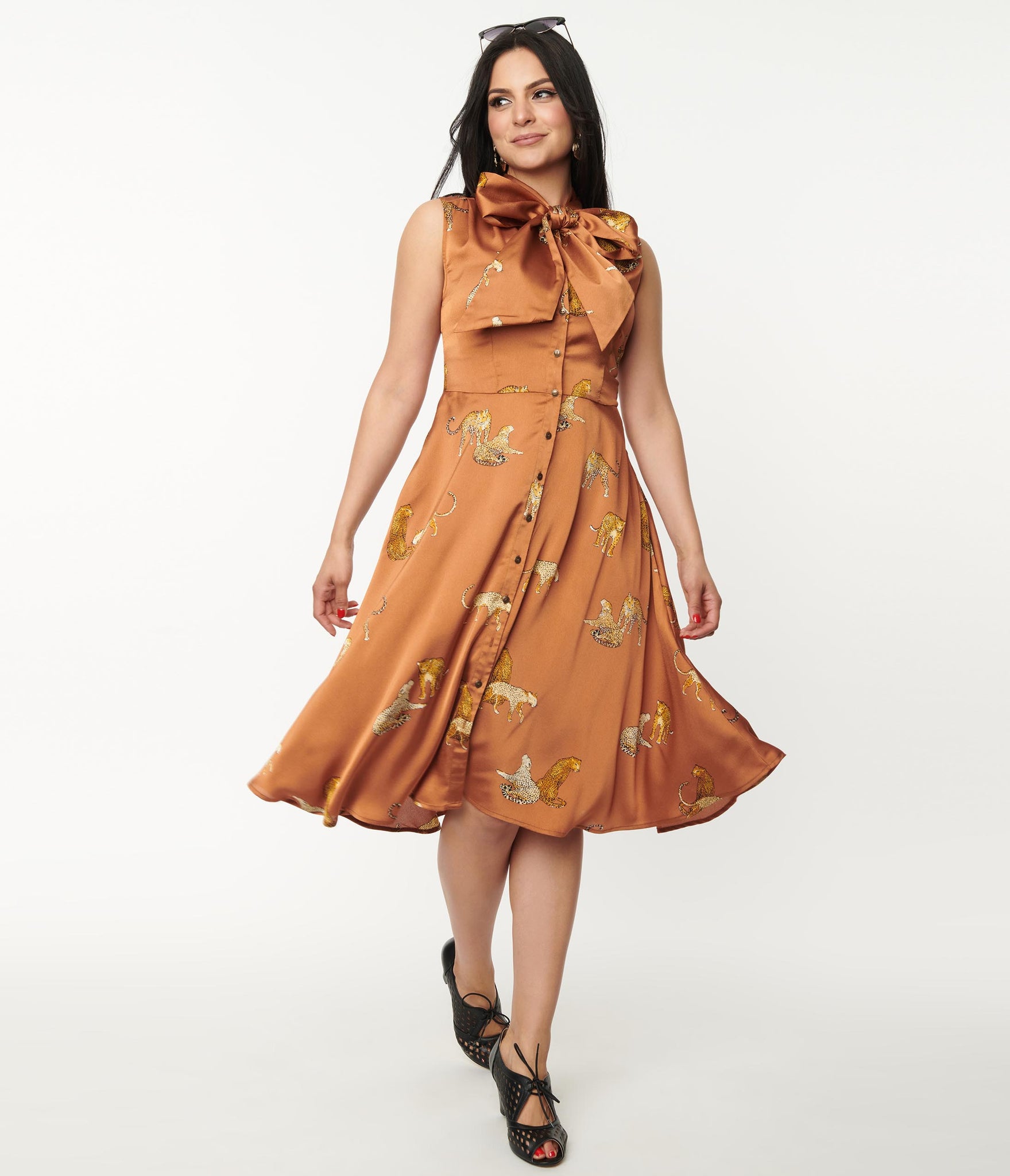 Cheetah Fit & Flare Dress Rockamilly Cheetah Fit & Flare Dress Rockamilly
