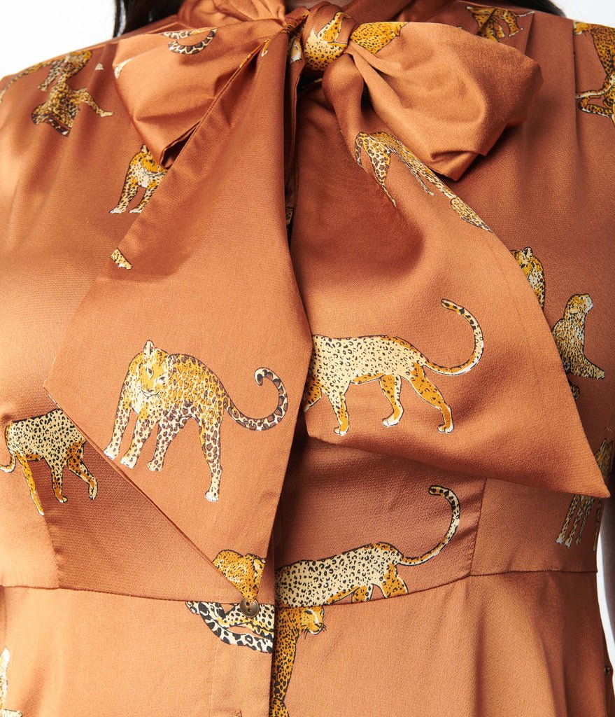 Cheetah Fit & Flare Dress - Rockamilly-Dresses-Vintage