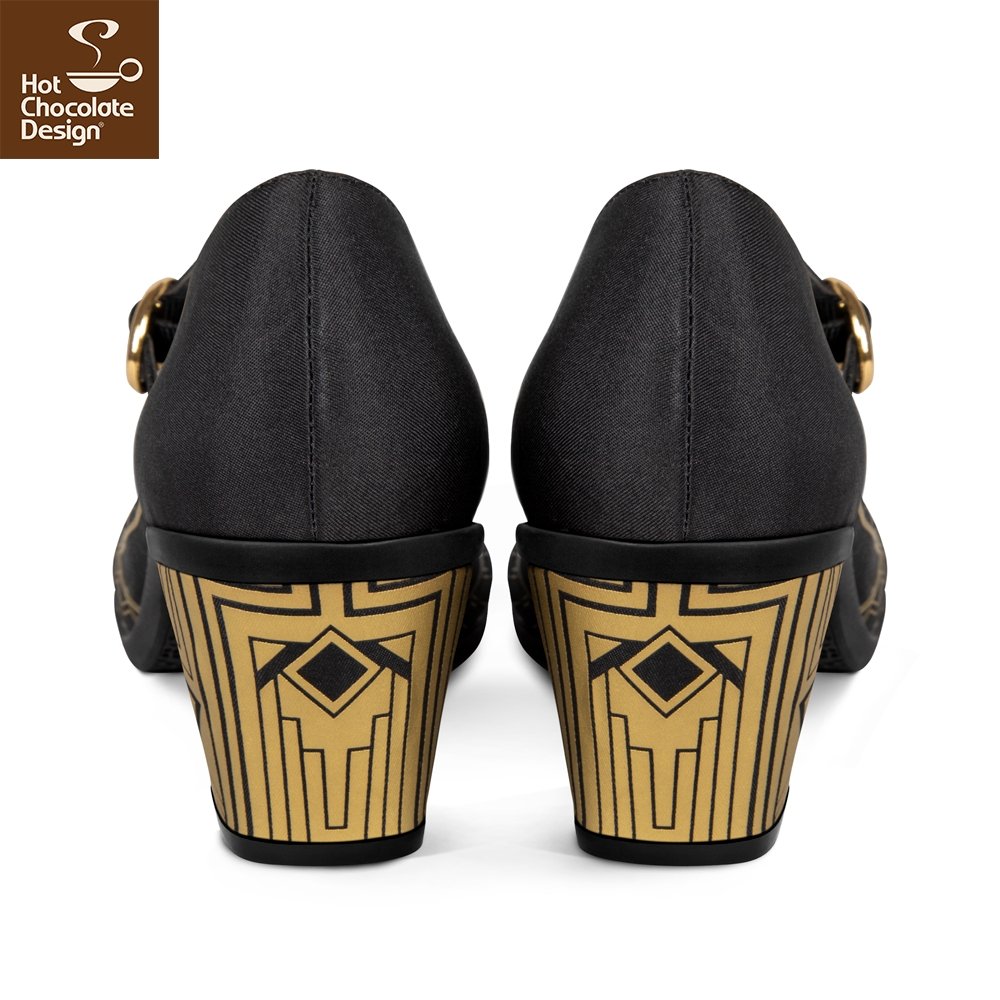 Chocolaticas® Golden Nights Mid Heels - Rockamilly-Shoes-Vintage