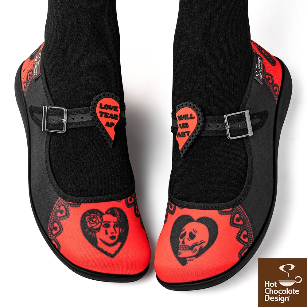 Chocolaticas® Love Will Tear Us Apart Mary Jane Flats - Rockamilly-Shoes-Vintage