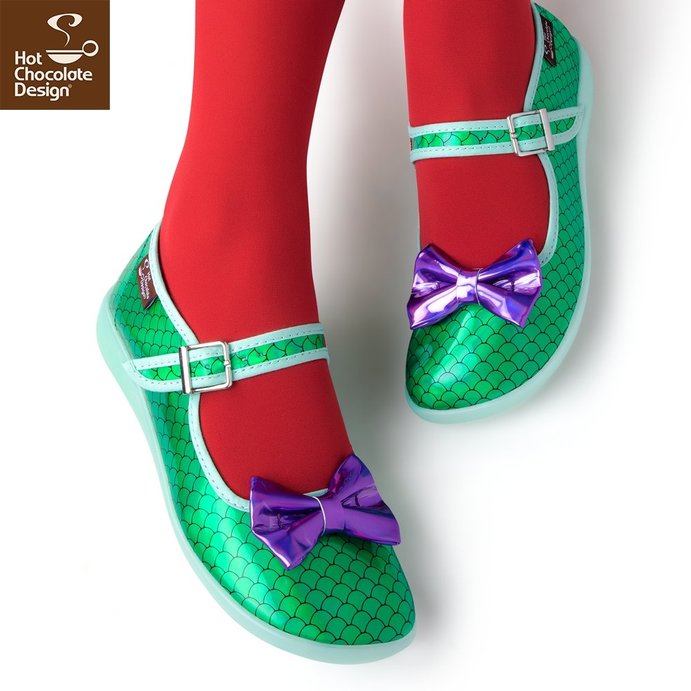 Chocolaticas® Under The Sea Mary Jane Flats - Rockamilly-Shoes-Vintage