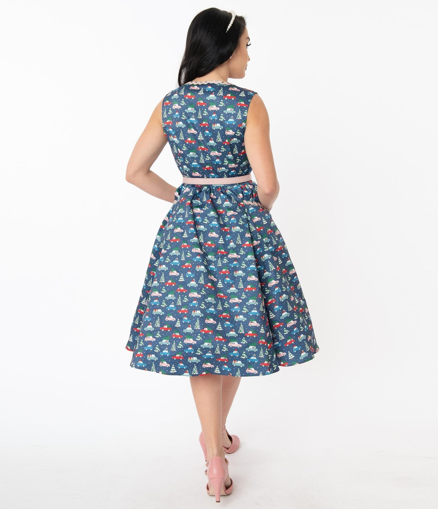 Christmas Drive Home Syracuse Swing Dress - Rockamilly-Dresses-Vintage