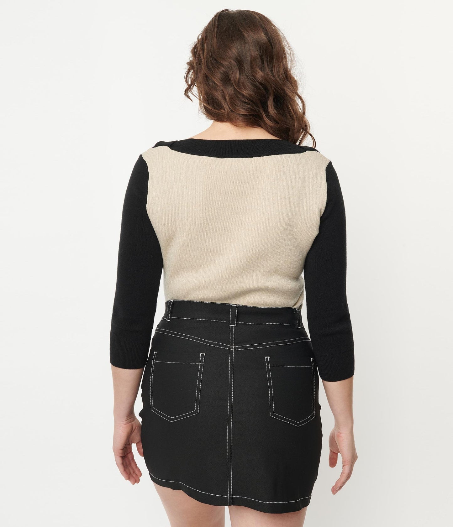 Cream & Black Minou Sweater - Rockamilly-Jumpers & Cardigans-Vintage