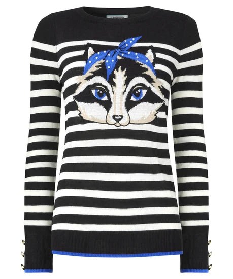 Curiously Cute Racoon Jumper - Rockamilly-Jackets & Coats-Vintage