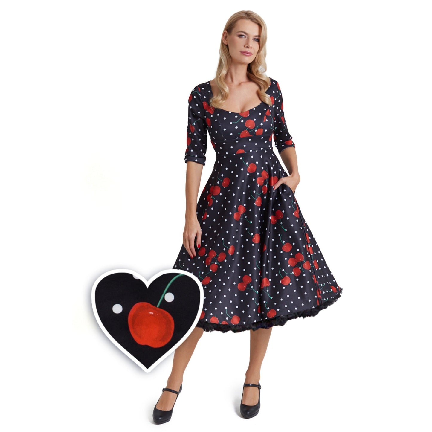 Debra Dress - Cherry - Rockamilly-Dresses-Vintage