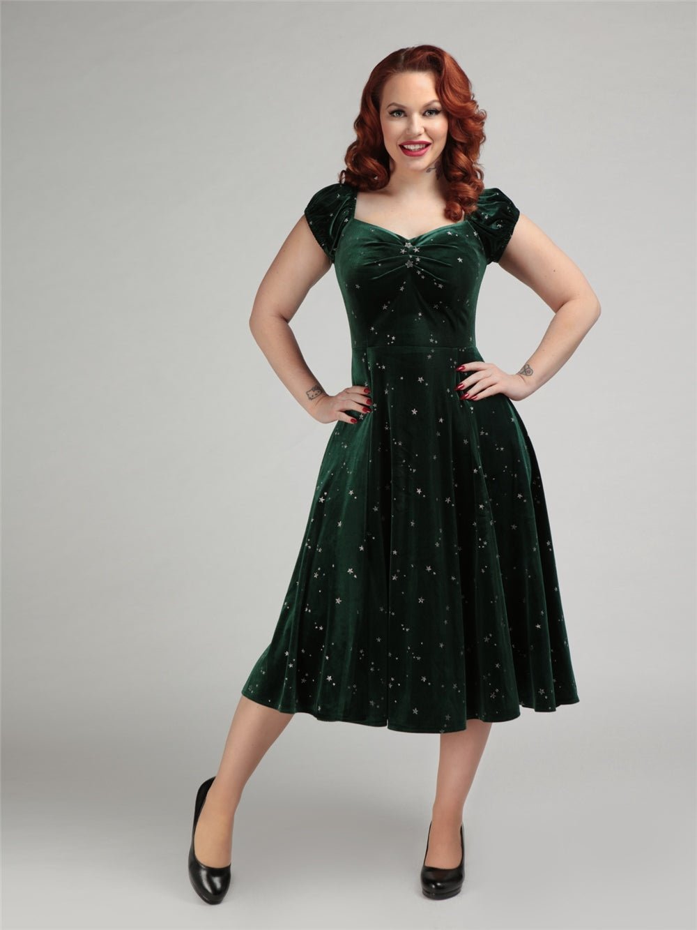 Dolores Glitter Star Velvet Doll Dress Rockamilly Dolores Glitter Star Velvet Doll Dress Rockamilly