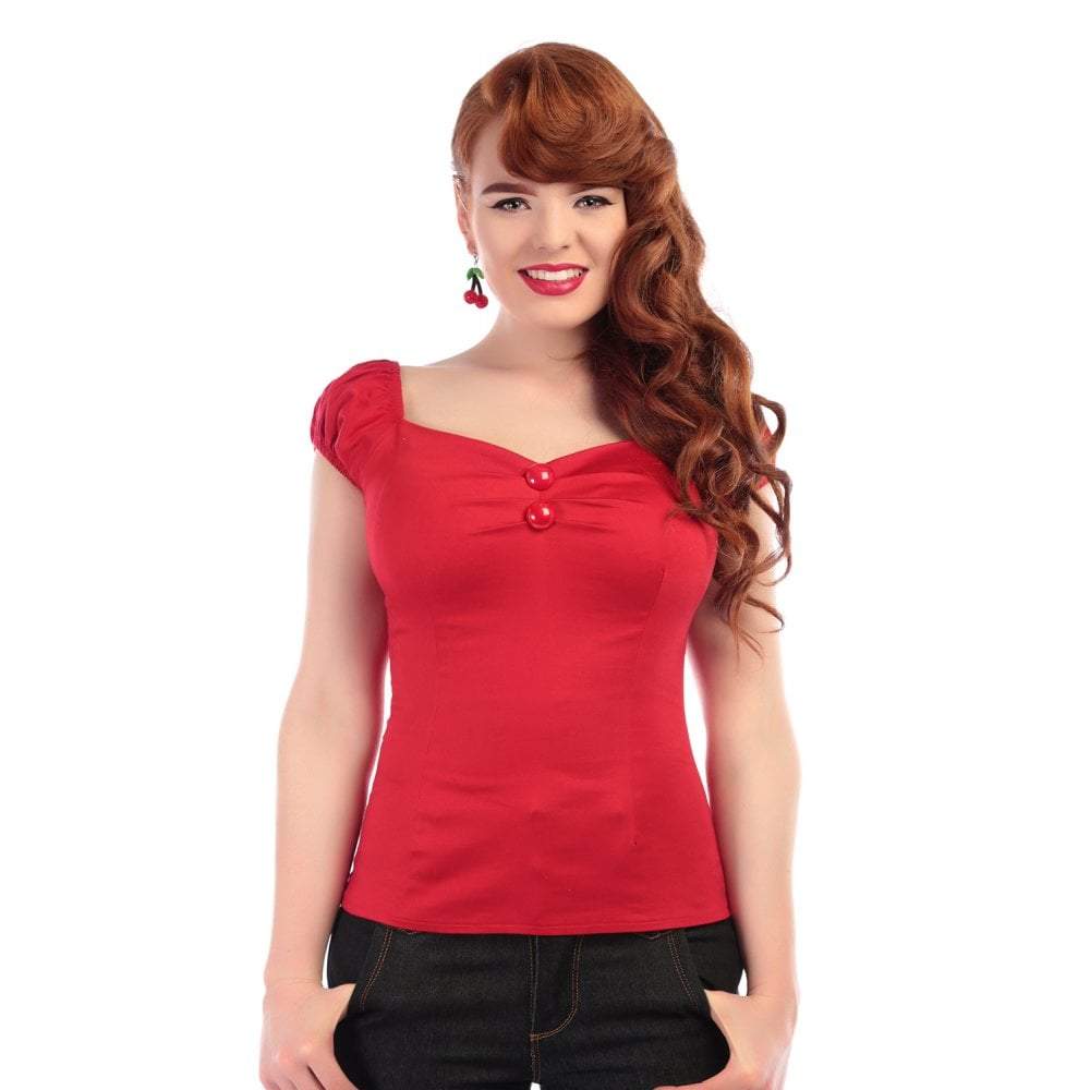 Dolores Top Red - Rockamilly-Tops-Vintage