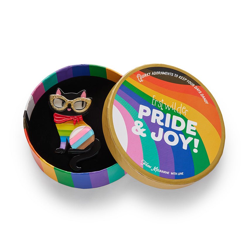 Elissa the Rainbow Cat Brooch - Rockamilly-Jewellery-Vintage