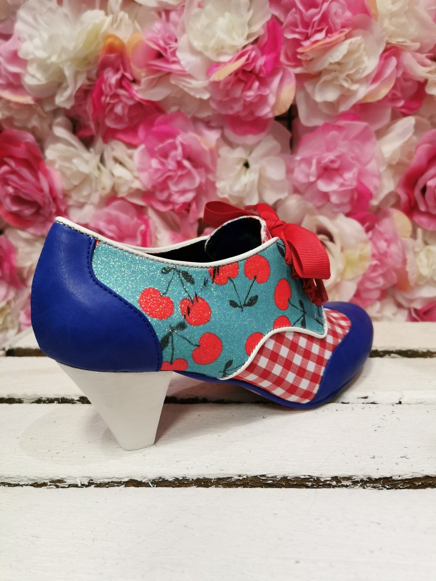 End of Story Blue Check Irregular Choice - Rockamilly-Shoes-Vintage
