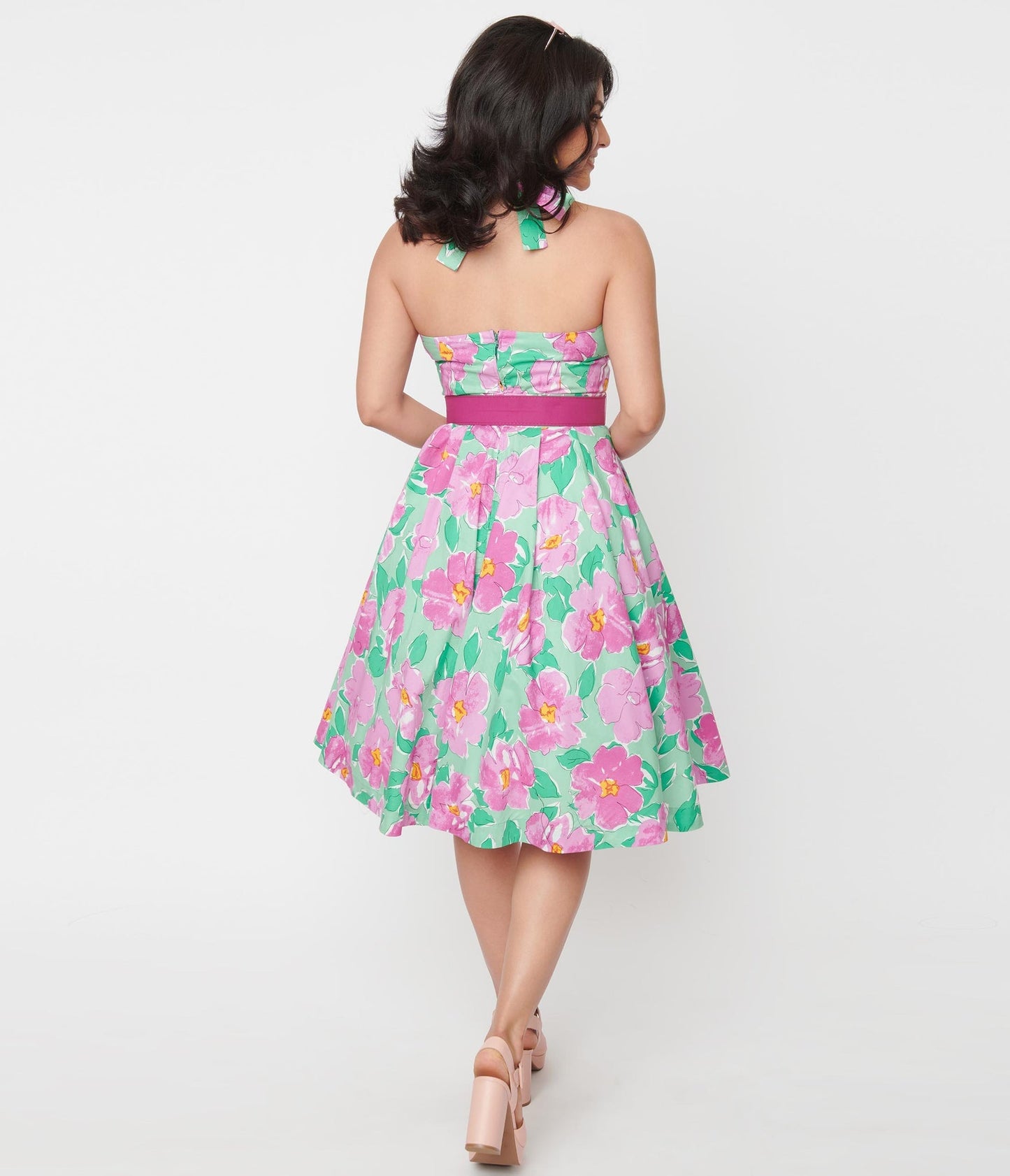 Floral Print Tarrytown Hostess Dress - Rockamilly-Dresses-Vintage