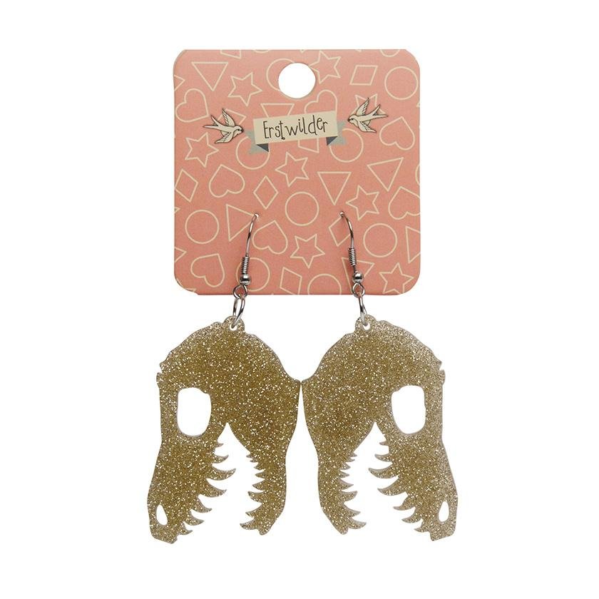 Fossil Glitter Resin Drop Earrings - Gold - Rockamilly-Jewellery-Vintage